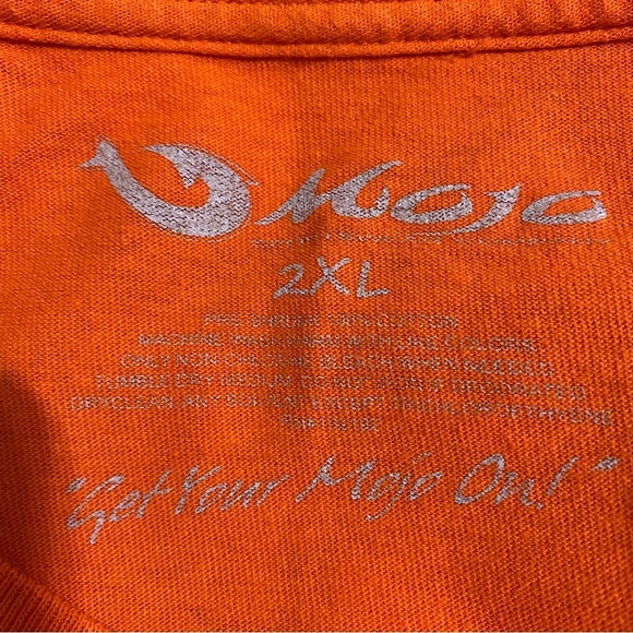 Mojo Men’s Saltwater Red Fish  Long Sleeve Orange Cotton Tee - Picture 6 of 6